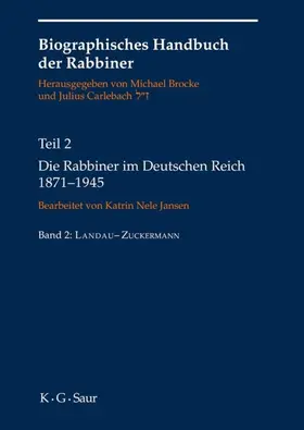 Brocke / Carlebach / Jansen |  Die Rabbiner im Deutschen Reich 1871-1945 | eBook | Sack Fachmedien