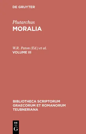Plutarchus / Pohlenz / Paton |  Moralia | Buch |  Sack Fachmedien