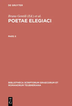 Prato / Gentili |  Poetae elegiaci | Buch |  Sack Fachmedien