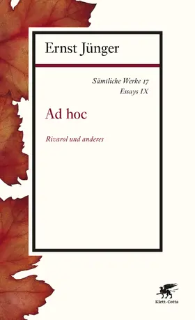Jünger | Sämtliche Werke - Band 17 | Buch | 978-3-608-96317-5 | sack.de