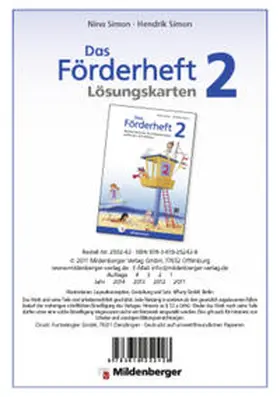 Simon |  Das Förderheft / Das Förderheft 2 - Lösungskarten | Sonstiges |  Sack Fachmedien