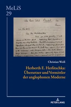 Weiß |  Herberth E. Herlitschka: Übersetzer und Vermittler der anglophonen Moderne | Buch |  Sack Fachmedien