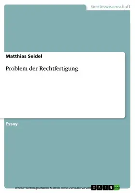 Seidel |  Problem der Rechtfertigung | eBook | Sack Fachmedien