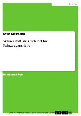Geitmann |  Wasserstoff als Kraftstoff für Fahrzeugantriebe | eBook | Sack Fachmedien