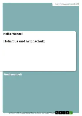 Wenzel |  Holismus und Artenschutz | eBook | Sack Fachmedien