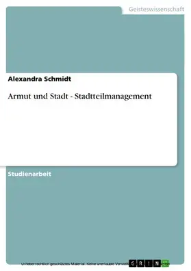 Schmidt |  Armut und Stadt - Stadtteilmanagement | eBook | Sack Fachmedien