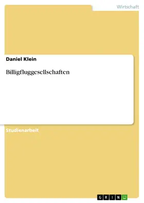 Klein |  Billigfluggesellschaften | eBook | Sack Fachmedien