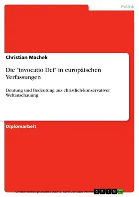 Machek |  Die "invocatio Dei" in europäischen Verfassungen | eBook | Sack Fachmedien
