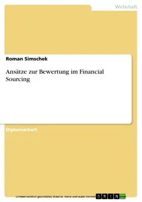 Simschek |  Ansätze zur Bewertung im Financial Sourcing | eBook | Sack Fachmedien