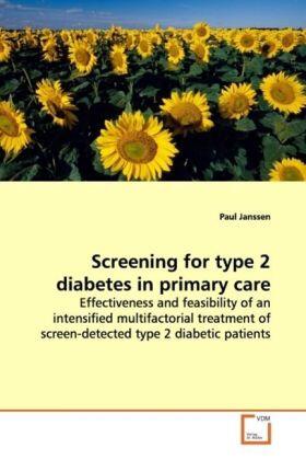 Janssen |  Screening for type 2 diabetes in primary care | Buch |  Sack Fachmedien