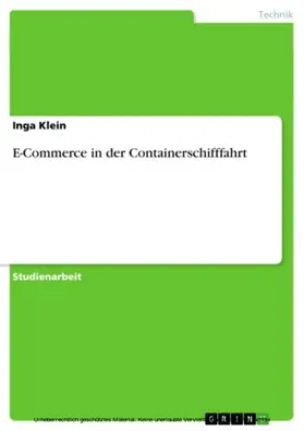 Klein |  E-Commerce in der Containerschifffahrt | eBook | Sack Fachmedien