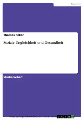 Pekar |  Soziale Ungleichheit und Gesundheit | eBook | Sack Fachmedien