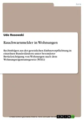 Rosowski |  Rauchwarnmelder in Wohnungen | eBook | Sack Fachmedien