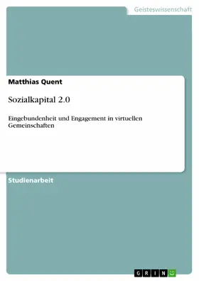 Quent |  Sozialkapital 2.0 | eBook | Sack Fachmedien