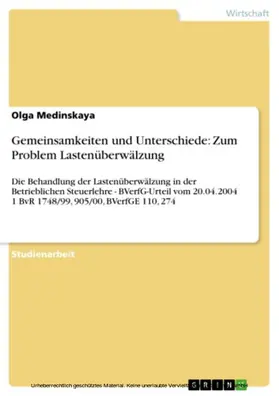 Medinskaya |  Gemeinsamkeiten und Unterschiede: Zum Problem Lastenüberwälzung | eBook | Sack Fachmedien