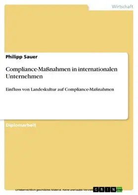 Sauer |  Compliance-Maßnahmen in internationalen Unternehmen | eBook | Sack Fachmedien