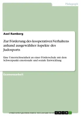 Ramberg |  Zur Förderung des kooperativen Verhaltens anhand ausgewählter Aspekte des Judosports | eBook | Sack Fachmedien