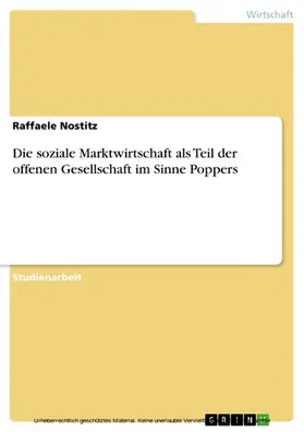 Nostitz |  Die soziale Marktwirtschaft als Teil der offenen Gesellschaft im Sinne Poppers | eBook | Sack Fachmedien