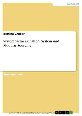 Gruber |  Systempartnerschaften: System und Modular Sourcing | eBook | Sack Fachmedien