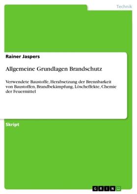 Jaspers |  Allgemeine Grundlagen Brandschutz | Buch |  Sack Fachmedien