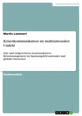 Lammert |  Krisenkommunikation im multinationalen Umfeld | eBook | Sack Fachmedien