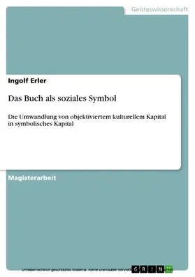 Erler |  Das Buch als soziales Symbol | eBook | Sack Fachmedien