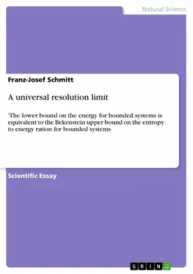 Schmitt |  A universal resolution limit | eBook | Sack Fachmedien