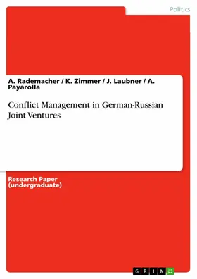 Rademacher / Zimmer / Laubner |  Conflict Management in German-Russian Joint Ventures | eBook | Sack Fachmedien