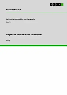 Zolfagharieh |  Negative Koordination in Deutschland | eBook | Sack Fachmedien