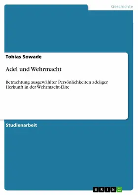 Sowade |  Adel und Wehrmacht | eBook | Sack Fachmedien