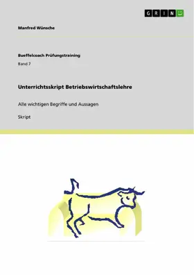 Wünsche |  Unterrichtsskript Betriebswirtschaftslehre | eBook | Sack Fachmedien