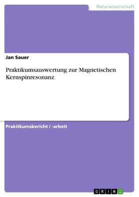 Sauer |  Praktikumsauswertung zur Magnetischen Kernspinresonanz | Buch |  Sack Fachmedien
