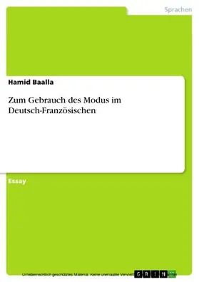 Baalla |  Zum Gebrauch des Modus im Deutsch-Französischen | eBook | Sack Fachmedien