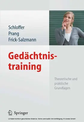 Schloffer / Prang / Frick |  Gedächtnistraining | eBook | Sack Fachmedien