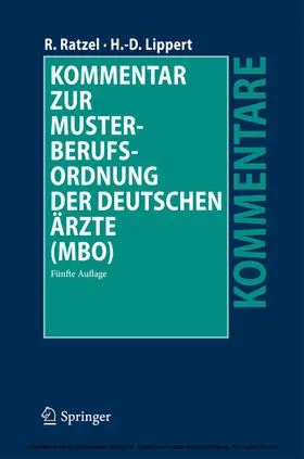Ratzel / Lippert |  Kommentar zur Musterberufsordnung der deutschen Ärzte (MBO) | eBook | Sack Fachmedien