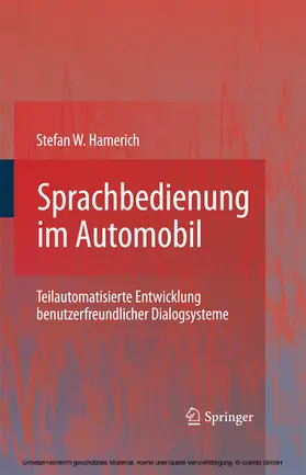 Hamerich | Sprachbedienung im Automobil | E-Book | sack.de