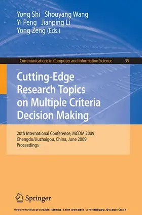 Shi / Wang / Peng | Cutting-Edge Research Topics on Multiple Criteria Decision Making | E-Book | sack.de