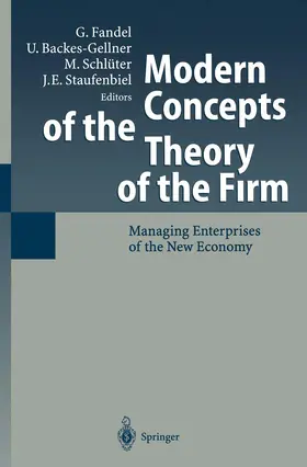 Schlüter / Fandel / Staufenbiel |  Modern Concepts of the Theory of the Firm | Buch |  Sack Fachmedien