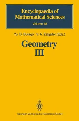 Zalgaller / Burago |  Geometry III | Buch |  Sack Fachmedien