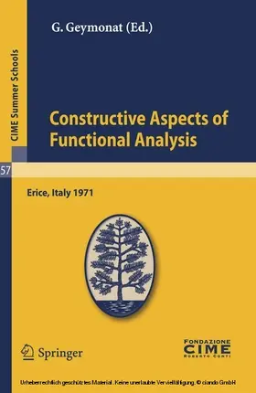 Geymonat | Constructive Aspects of Functional Analysis | E-Book | sack.de