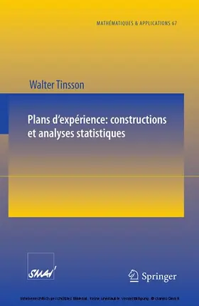 Tinsson |  Plans d'expérience: constructions et analyses statistiques | eBook | Sack Fachmedien