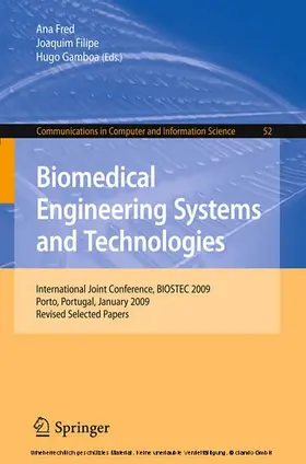 Fred / Filipe / Gamboa | Biomedical Engineering Systems and Technologies | E-Book | sack.de