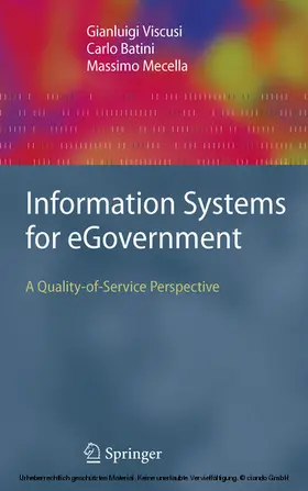 Viscusi / Batini / Mecella |  Information Systems for eGovernment | eBook | Sack Fachmedien