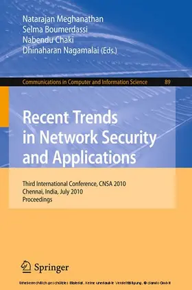 Meghanathan / Boumerdassi / Chaki | Recent Trends in Network Security and Applications | E-Book | sack.de