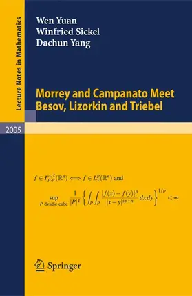 Yuan / Sickel / Yang |  Morrey and Campanato Meet Besov, Lizorkin and Triebel | Buch |  Sack Fachmedien