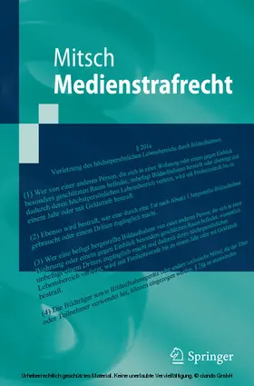 Mitsch |  Medienstrafrecht | eBook | Sack Fachmedien