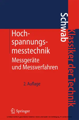 Schwab | Hochspannungsmesstechnik | E-Book | www2.sack.de