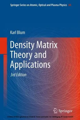 Blum |  Density Matrix Theory and Applications | eBook | Sack Fachmedien