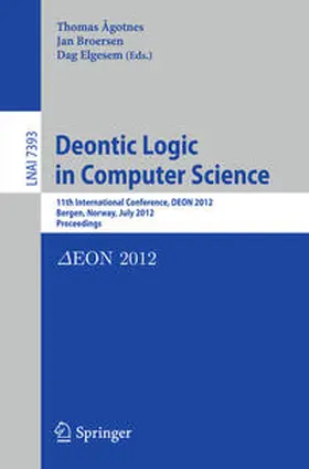 Agotnes / Broersen / Elgesem |  Deontic Logic in Computer Science | eBook | Sack Fachmedien