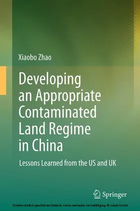 Zhao | Developing an Appropriate Contaminated Land Regime in China | E-Book | www2.sack.de
